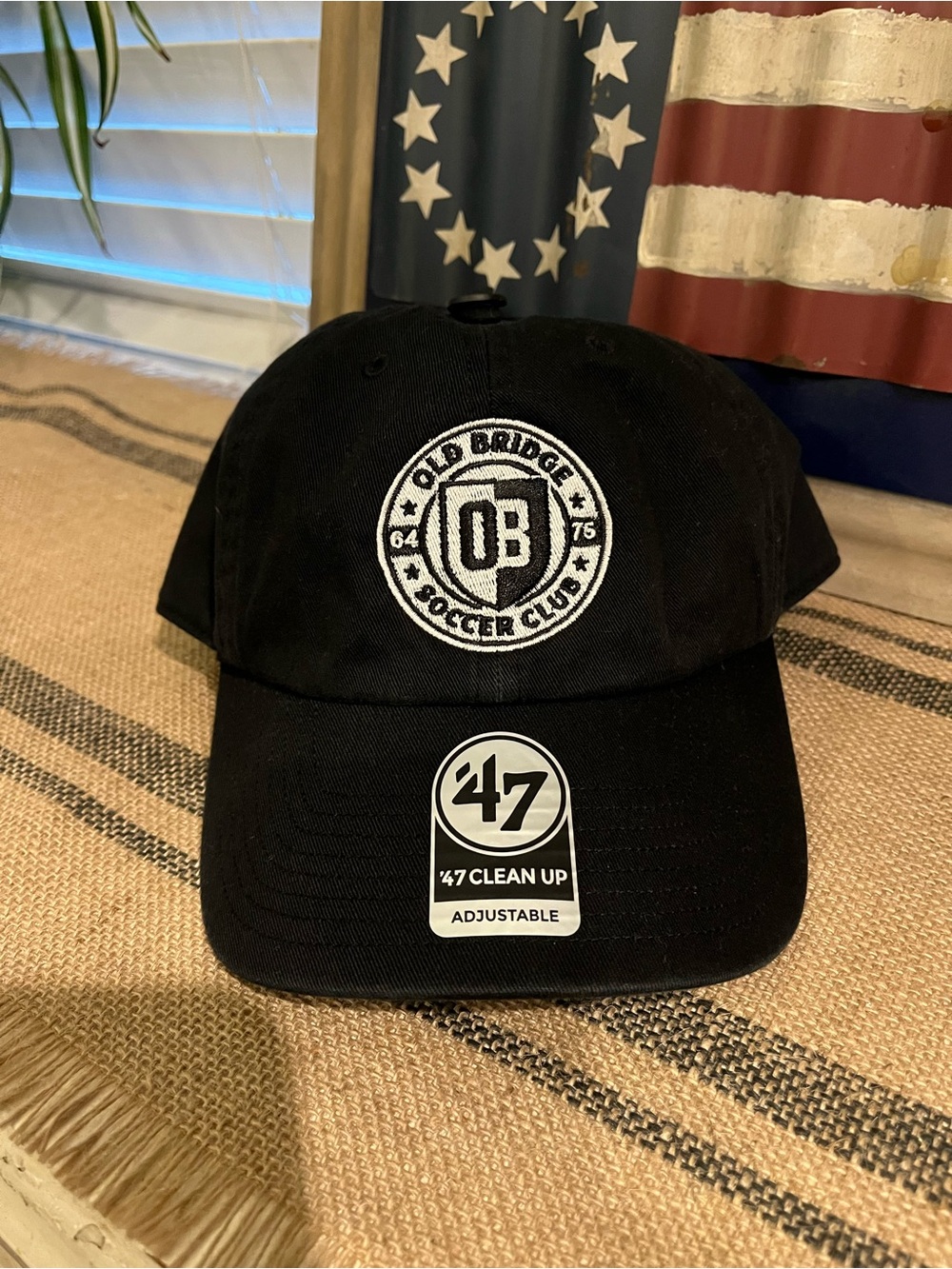 '47 Black Dad Hat with Embroidered Patch